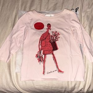 2008 Coach Cashin Carry Pale "It's Spring" Medium Boatneck Tee Shirt